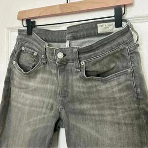 Rag and Bone • Straight Leg Mid Rise Faded Gray Denim Jean Boho Casual Sz 26